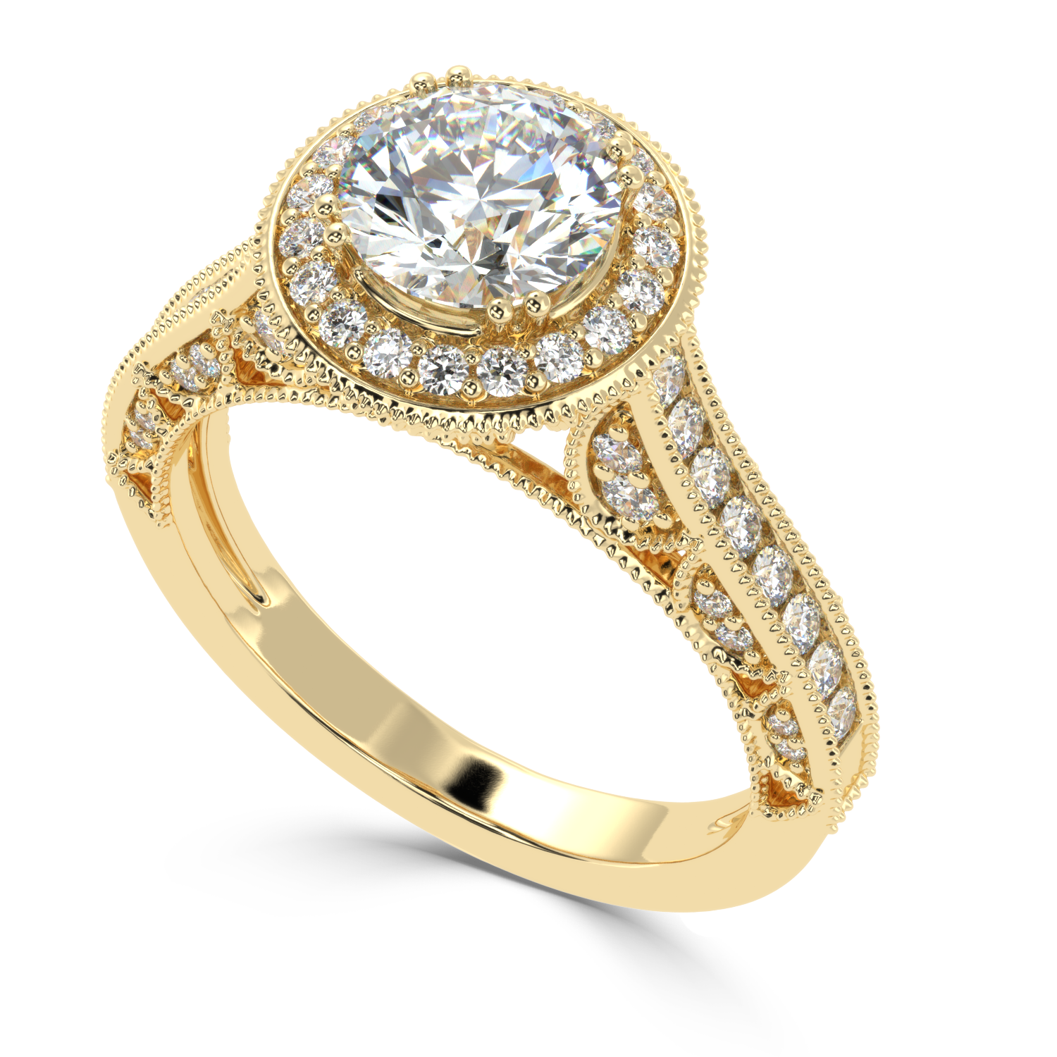 1.63 Carat H Color VS1 Clarity Diamond Studded Natural Diamond Ring.